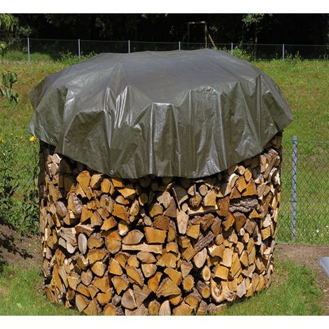 Lona protectora redonda para madera, olivo, diámetro 3 m