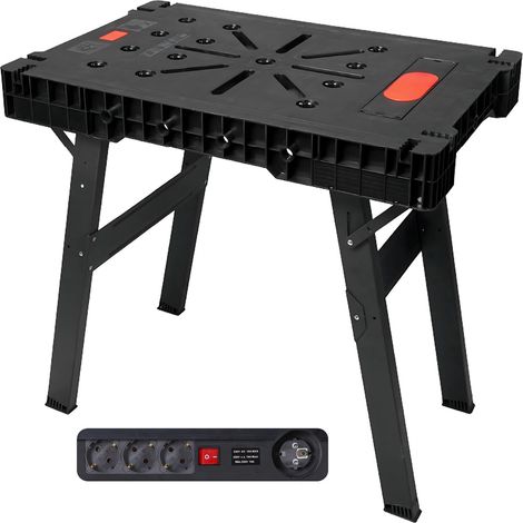 Awtools klappbare Werkbank, Schnellmontage, mit Steckdosenleiste (1/5)