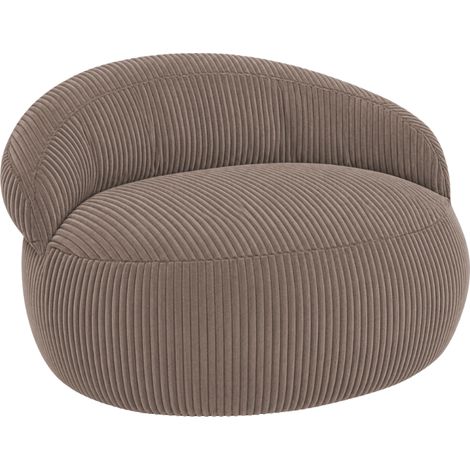 Pouf XXL déhoussable en velours côtelé BANANAIR 110x100 cm marron (1/5)