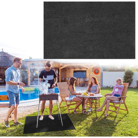 Wolketon Alfombra para barbacoa 75x120 cm, protección de suelo antideslizante, resistente al aceite y repelente al agua, para parrilla, terraza y jardín