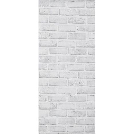 Papier peint adhésif blanc imitation brique, déco murale autocollante pour salon, chambre, restaurant, revêtement mural facile à poser, motif brique unique (1/5)