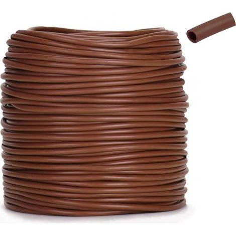 - Hollow Cord - Flexible Tie - Plant Growth Support - UV and Frost Resistant - For Pink Tomatoes and Vines - Brown - 3mm x 100m (1/5)