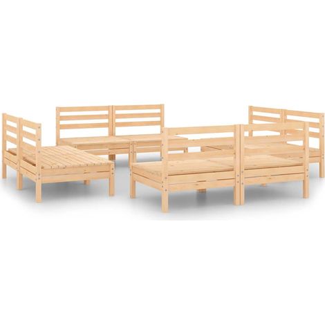 Maison Exclusive - 8-tlg. Garten-Lounge-Set Massivholz Kiefer (1/5)