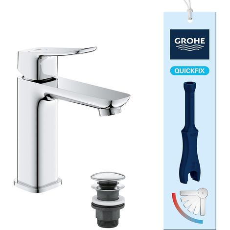 Mitigeur monocommande Lavabo Taille M (Robinet pour Lavabo de Salle de bain, Avec bonde clic clac, facile à installer avec QuickTool inclus), Chrome, 1018360000 (1/5)