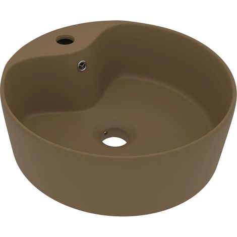 Lavabo de luxe avec trop-plein Crème mat 36x13 cm Céramique