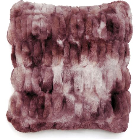 Coussin ZIBELINE en fausse fourrure sur les deux faces 45x45 cm (1/5)