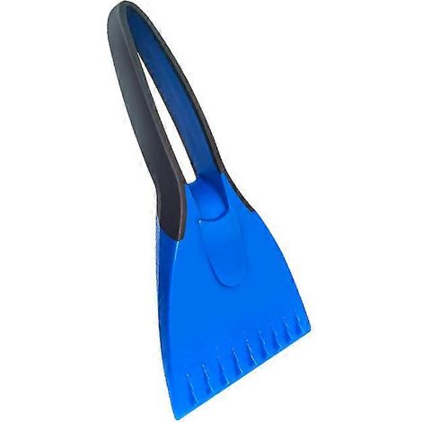 Grattoir avec racleur en laiton et poignée souple antidérapante - Outil d'hiver pour grattoir de pare-brise - Bleu (1/5)