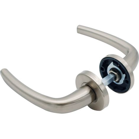 Poignées de Porte, Rosace Nickel, Carré 7, Fermeture par Condamnation, Fabrication Française (1/5)
