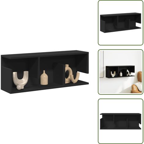 vidaXL Wandschrank 80x20x30 cm Schwarz Holzwerkstoff (1/5)
