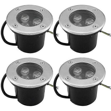 Set van 4 inbouw-LED-spotjes voor buiten, 4 stuks, 3W, IP65, rond, 270 lumen, 3000K, voor terras, tuinpad, 220V (1/5)