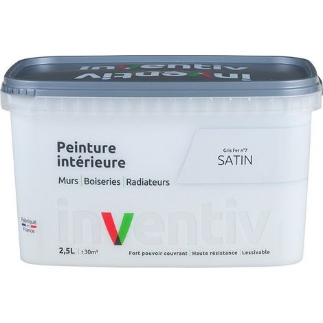 Peinture intérieure satinée INVENTIV Gris fer 7 - 2,5L