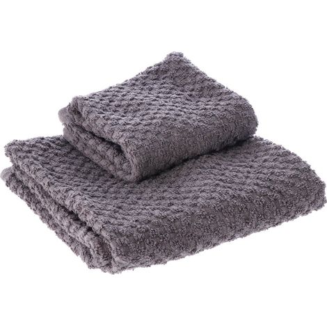 Regalo Italiano Set 2 Asciugamani Travis 36 x 56 Cm 53 x 96 Cm Grigio