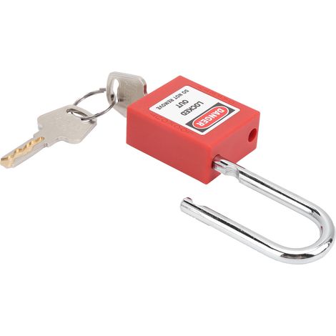 Cadenas de consignation/déconsignation 38 mm, antidérapant, avec isolation de poutre en acier, résistant à la corrosion et fourni avec 2 clés (1/5)