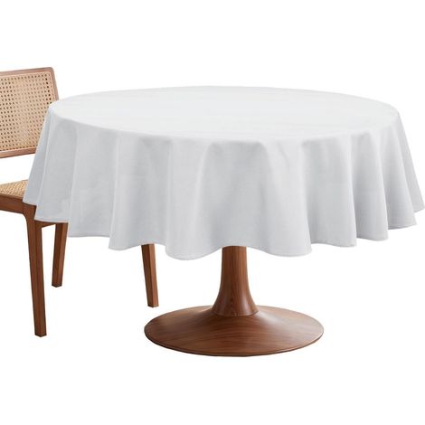 Nappe ronde 140cm Outdoor Résistante aux intempéries Lavable Blanc Polyester