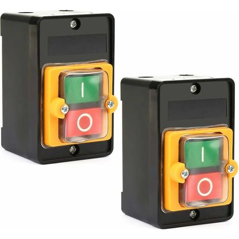 2 interruptores de máquina, CA 220 V/380 V 10 A, interruptor pulsador de encendido/apagado, interruptor pulsador, interruptor de motor con caja