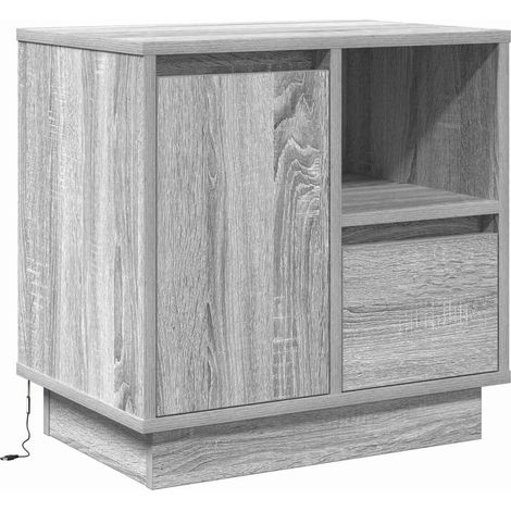 Cabinet de chevet,Table de chevet,Table de nuit Gris 50 x 34.5 x 50 cm. Bois d'ingénierie CFW957798 (1/5)