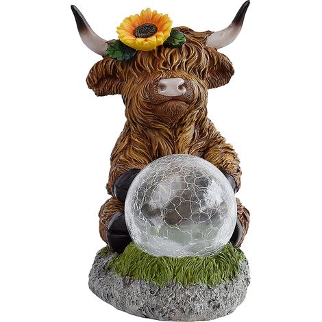 BY25045 Ghirlanda Solare Toro Highland – Decorazione Esterna con Sfera Crepolata, Design Elegante in Metallo – Ideale per Giardino e Terrazzo (1/5)