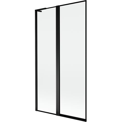 Mexen Mist L mampara de baño de 2 hojas izquierda 100 x 150 cm, marco negro, negro - 8A9L-100-011-70-70-L (1/5)