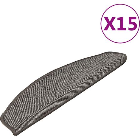 Maison Exclusive - Tappetini per scale 15 pz 65x21x4 cm Grigio Semicircolari Grandi