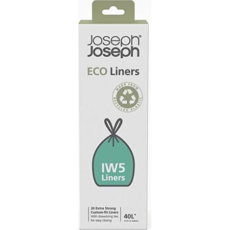 JOSEPH JOSEPH IW5 - SACS POUBELLES éCOLOGIQUE EN PLASTIQUE RECYCLé, SACS POUR DéCHETS DE CUISINE AVEC FERMETURE à POIGNéES COULI