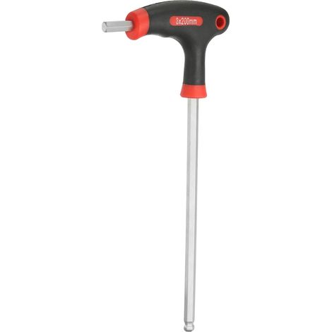 Clé Hexagonale À T À Bout Sphérique 8mm Métrique Rouge Noir (1/5)