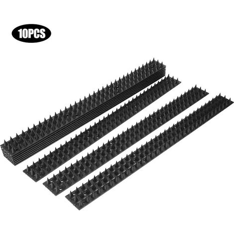 Lot de 10 pointes anti-intrusion pour clôture de jardin, pics dissuasifs pour oiseaux et chats, sécurité périmétrique extérieure, barrière murale robuste. (1/5)