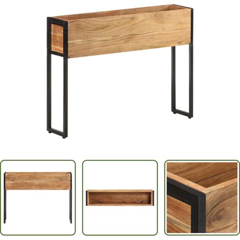 Bac à plantes - Jardinière 90x20x68 cm Bois massif d'acacia (1/5)