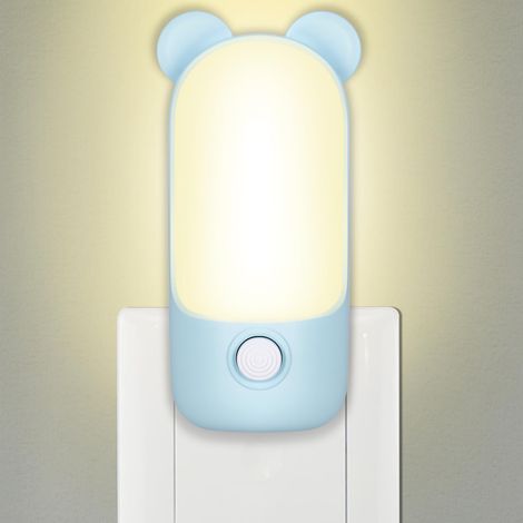 Prise de courant pour veilleuse, veilleuse pour enfants à 2 modes, veilleuse LED, applique murale, plug and play, bleu (1/5)