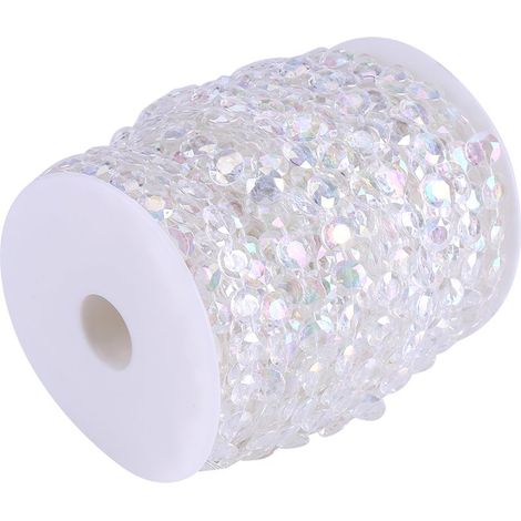 30m 98ft Rideaux Perles Cristaux Acryliques Diamant DIY Rideau Suspendu de Porte Rouleau de Cristal Transparent Chaîne Maison Chambre Rideau Décorations Noël Mariage Fête(Ab Color) (1/5)