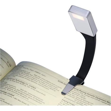 LED-Leselampe, USB-wiederaufladbares Nachtlicht, 3 Helligkeitsstufen, Klemmleuchte, 360° flexibel, Nachttischbeleuchtung (Silber) (1/5)