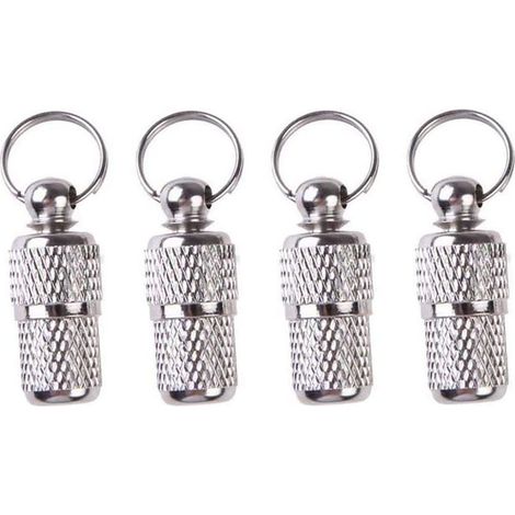 Tube Identification Animal - Acier Inoxydable - Pour Médaille Collier Chien Chat - 2 x 0,8 cm - Lot de 4 (1/5)