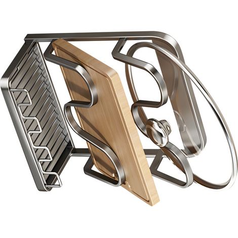 Le porte-couvercle de casserole vertical portable organise-Gris (1/2)