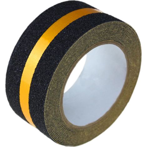Ruban Adhésif Antidérapant à Surface Dépolie et Couleur Aléatoire 5cm X 5m en Pvc Noir, Lumineux L'obscurité pour Escaliers et Zones de Passage, Sécurité pour (1/5)