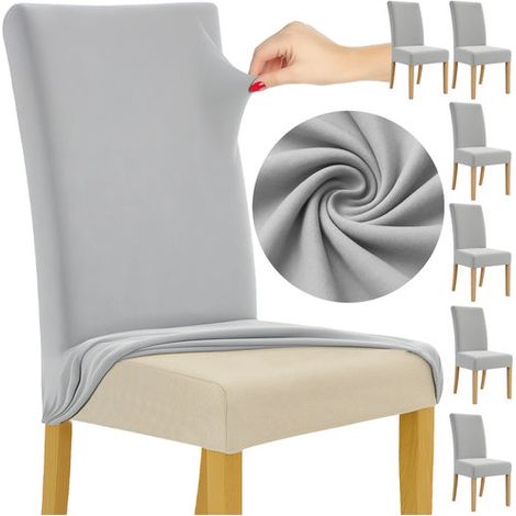 Stuhlhussen hellgrau 6er set