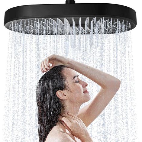 Großer Duschkopf Regendusche 35cm Schwarz mit 360° Schwenkfunktion (1/5)