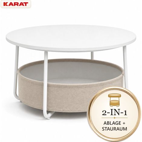 Beistelltisch Tore Ø 75 cm Weiß