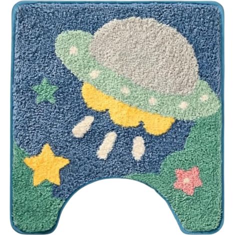 Alfombrilla antideslizante para baño con diseño de nave espacial. (1/5)