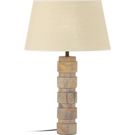 lampe de table dorée en marbre travertin design contemporain - beige travertin et doré élégant (1/2)