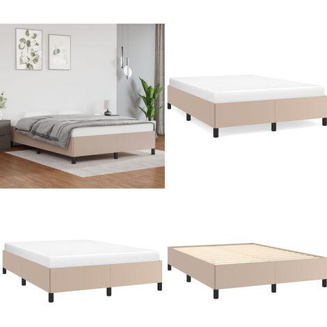 Bettgestell Cappuccino-Braun 140x200 cm Kunstleder - Bettesrahmen - Doppelbett - Kunstlederbettwäsche - Schlafzimmermöbel - Boxspringbett - Home & Living (1/5)