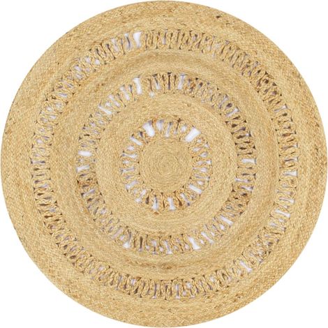 Tapis tressé en jute fait main, 90 cm