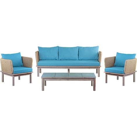 Set da giardino in acacia sbiancata e polyrattan - Santa Maria (1/5)
