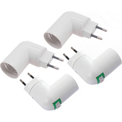 Lot de 4 douilles E27 réglables à 360 ° avec interrupteur, adaptateur pour ampoules, lampe de cuisine, applique murale [Classe énergétique A] (1/4)