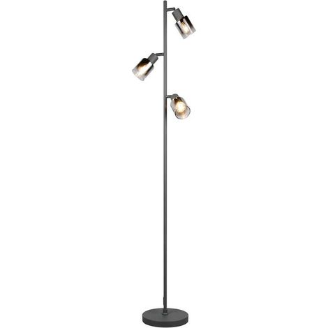 [GEBRAUCHT] B-Ware Reality Stehleuchte Stehlampe Cadiz Schwarz Rauchgrau Metall Glas Schalter Kabel (1/2)