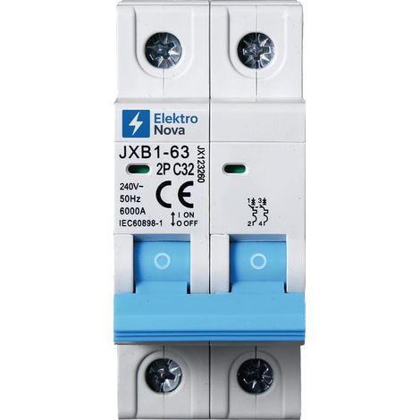 Interrupteur magnétothermique 2P C32 32A 6kA - 2 modules DIN - 220V