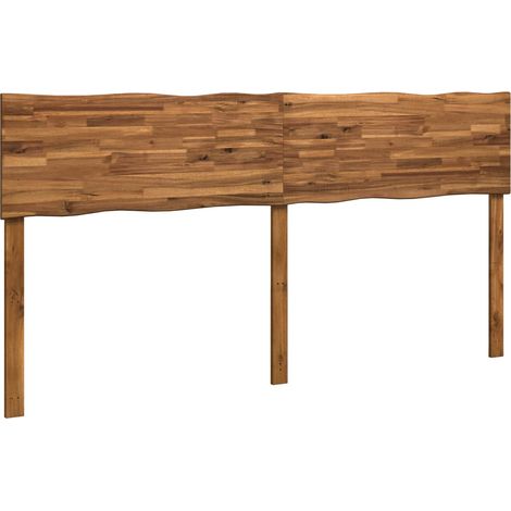 Tête de lit chambre en bois d'acacia massif double bordure naturelle coloris naturel 200 cm (1/5)