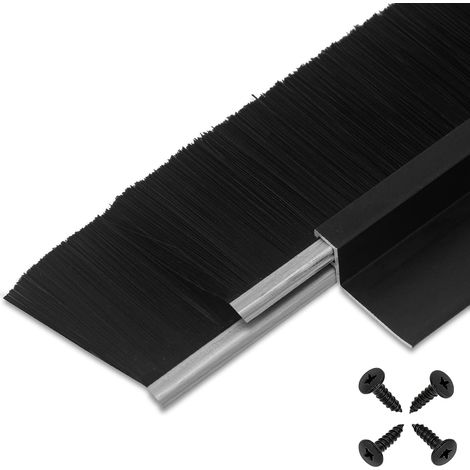 Joint de Porte à Double Brosse renforcée 61 × 880 mm Noir (1/5)