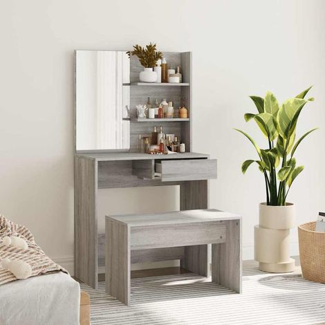vidaXL Juego de tocador color gris Sonoma 74,5x40x141 cm (1/5)