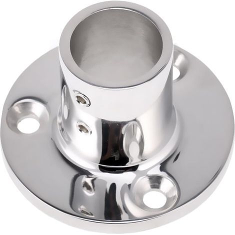 Bootsreling/Runde Fußstütze für 1"/25 mm starkes Edelstahlrohr 316, 90°-Winkel – Silber (1/5)