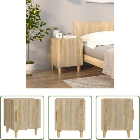 vidaXL Bois d'ingénierie - Table de chevet Chêne sonoma Bois d'ingénierie (1/5)