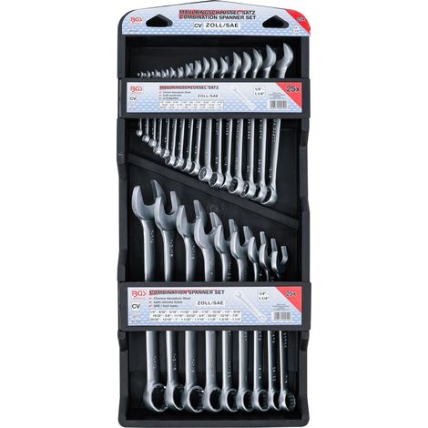 BGS  Llave  combinada  de  pulgadas  SW  1/4"  -  1.1/4"  25  piezas  -  30101 (1/4)